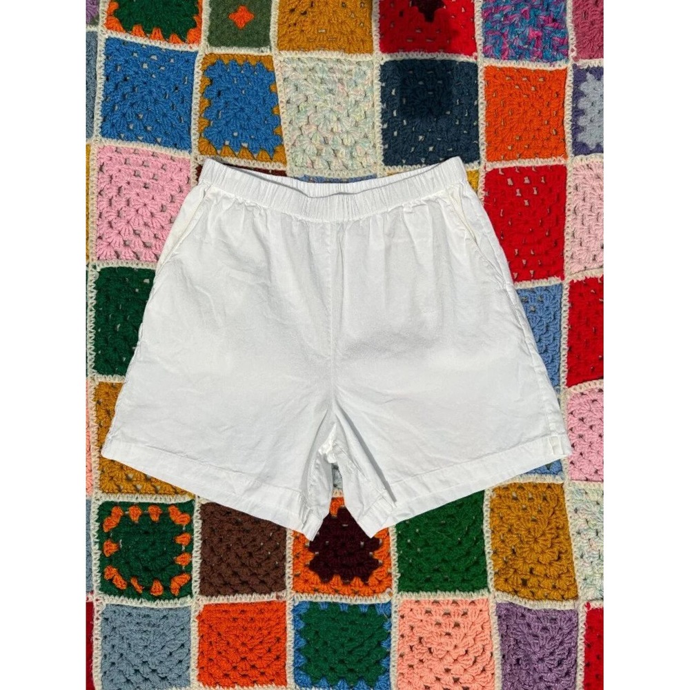 rag & bone White Linen Blend Pull On Shorts Medium Stretchy Cottagecore Minimal